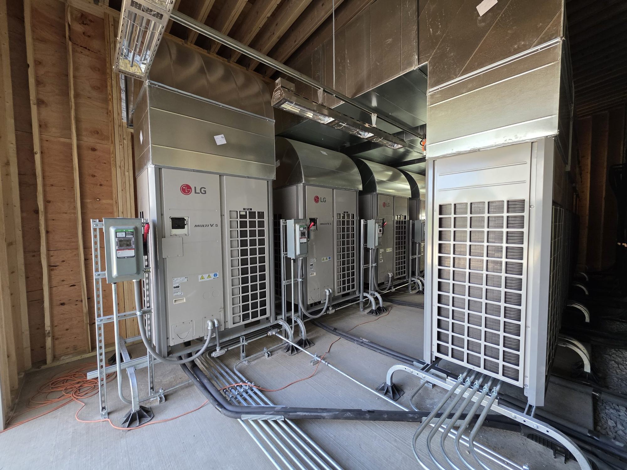 EasyRoots equipment install: a bank of LG Multi V condensing units
